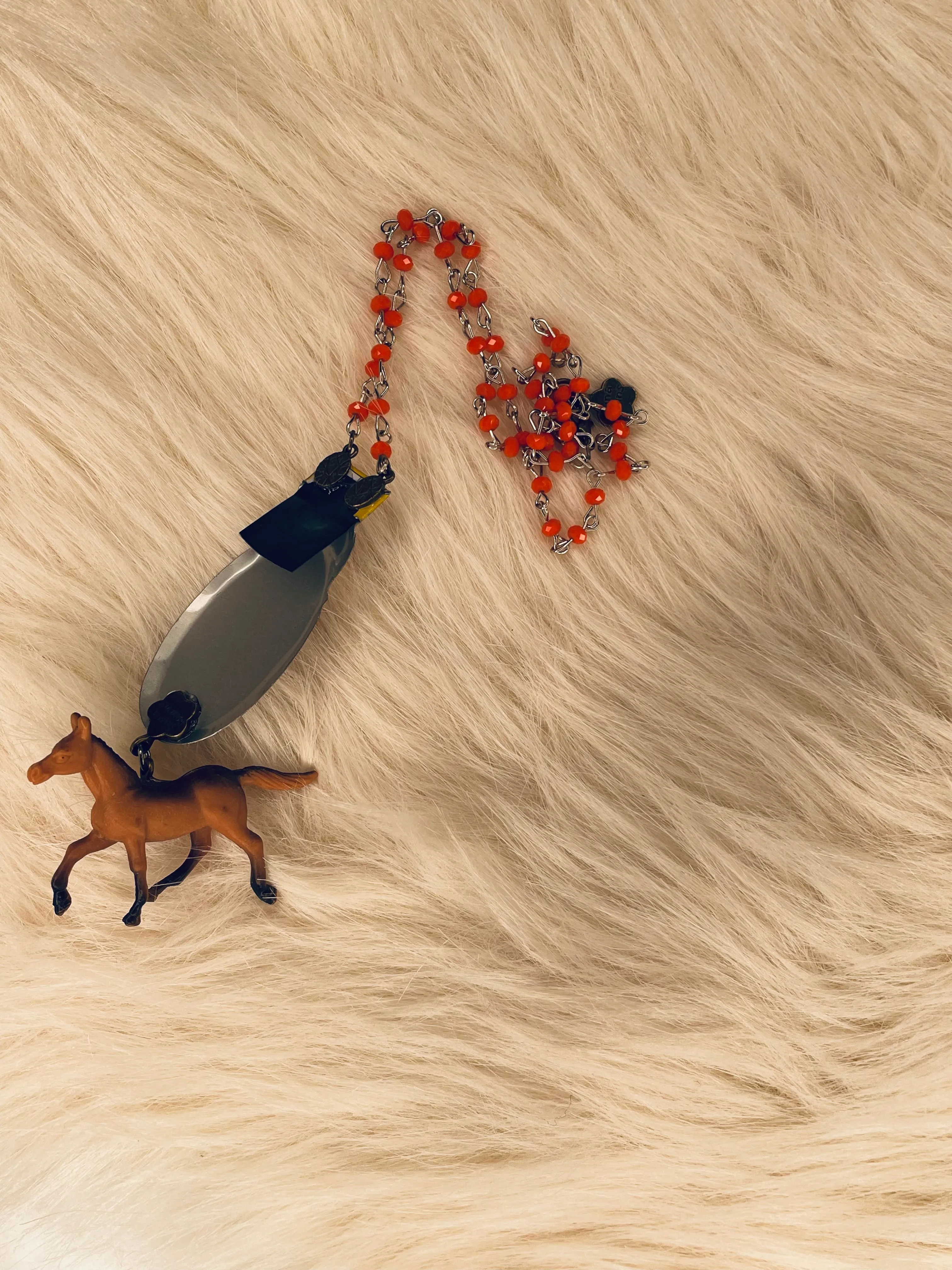 Blue Cowgirl Clicker w/Horse Charm Necklace by Gina