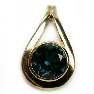 Blue Green Saphire Pendant