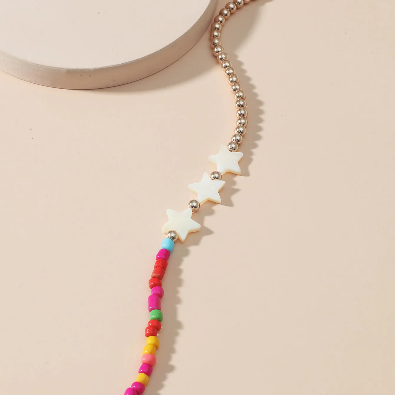 Bohemian Rice Beads Star Anklet