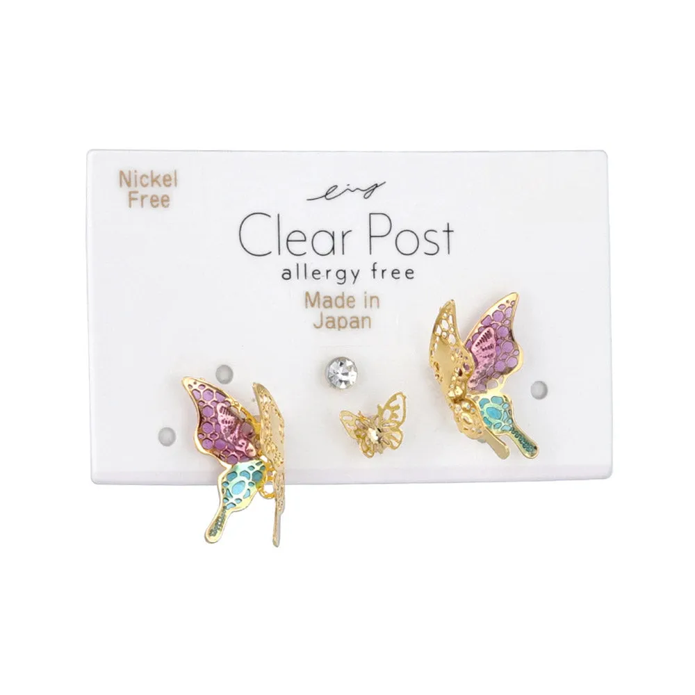 Butterfly Plastic Earring Set