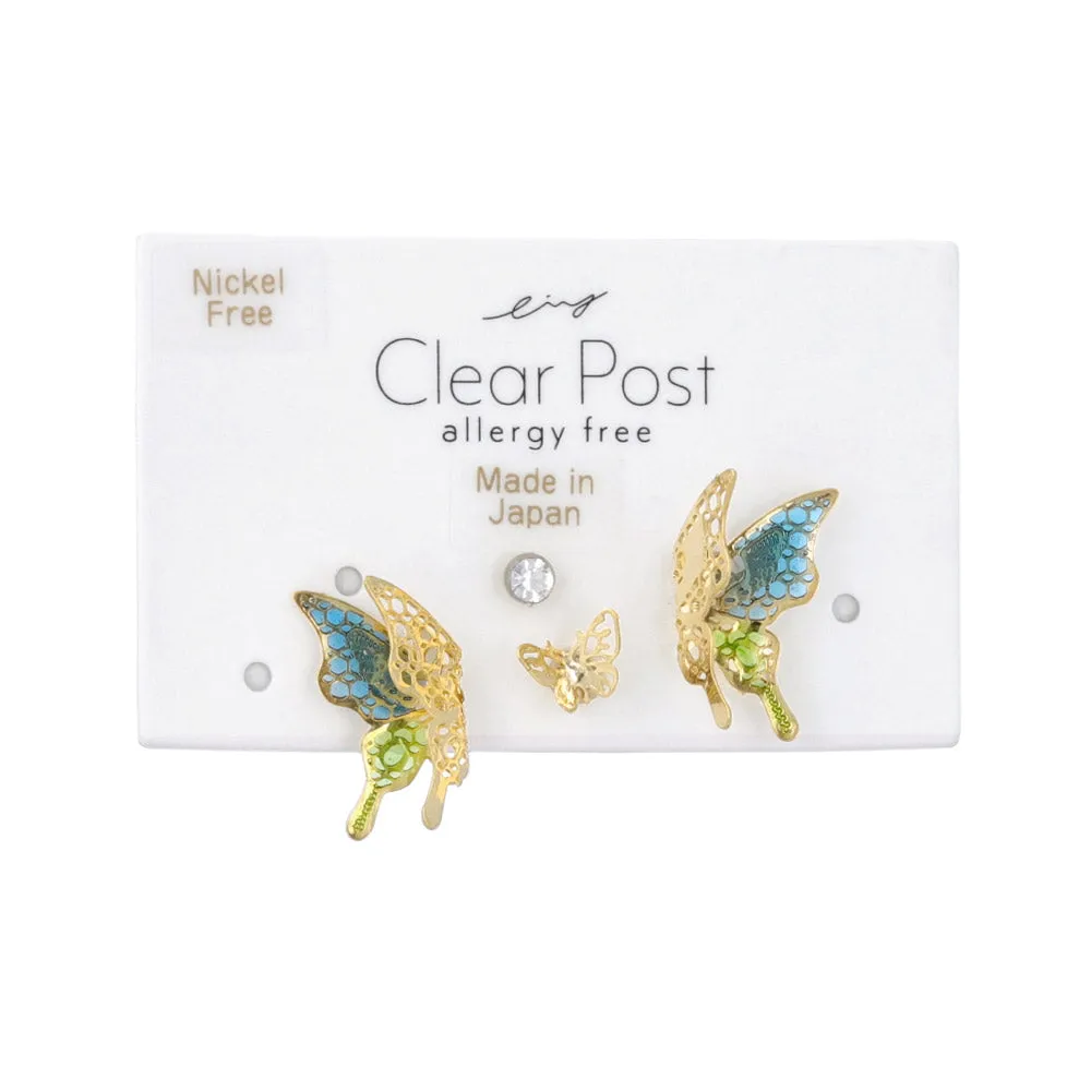 Butterfly Plastic Earring Set