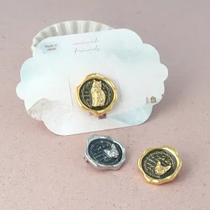 Cat Wax Seal Brooch