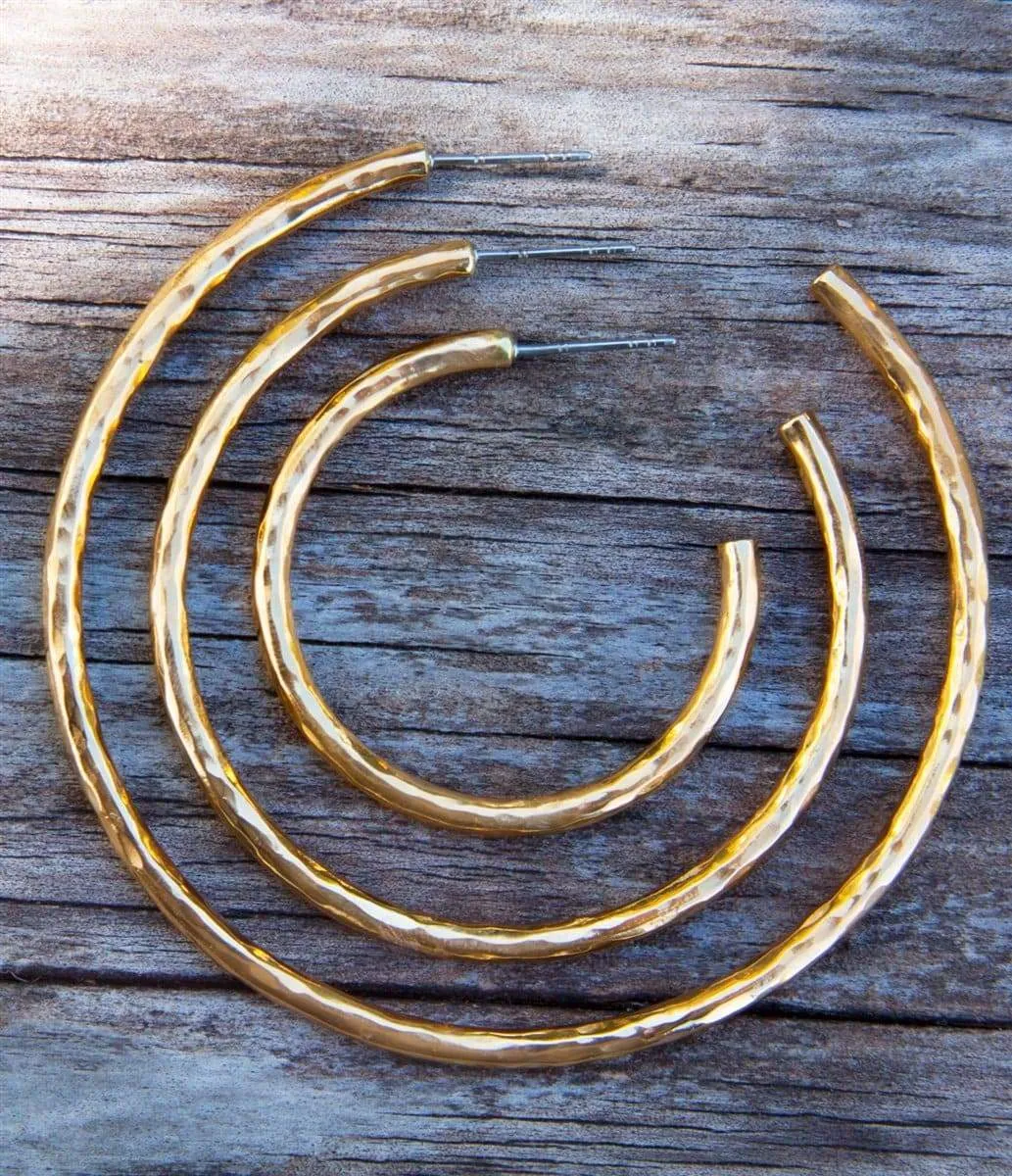 Charles Albert Alchemia - Alchemia Hoop Earrings Hammered