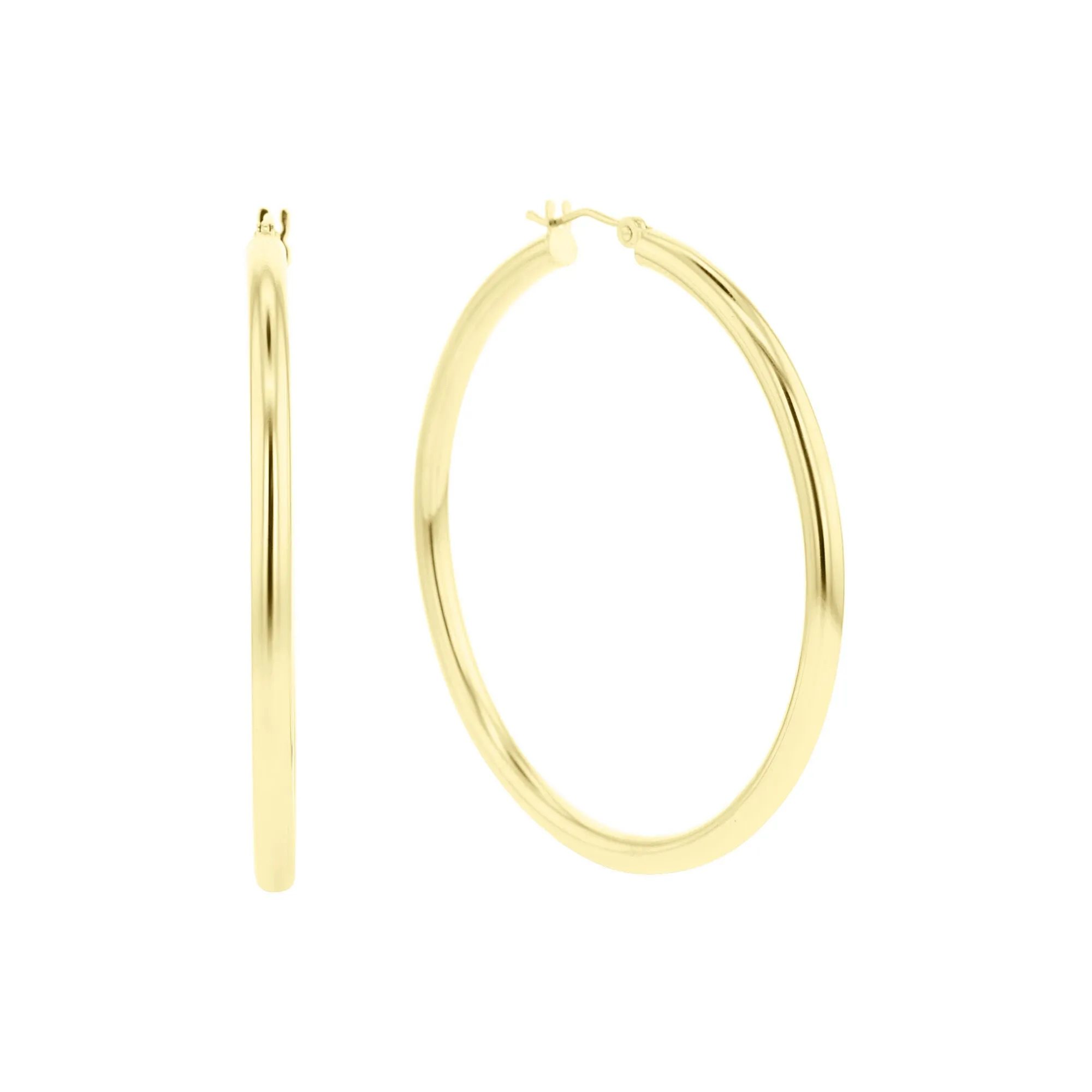 Classic Gold Hoop Earrings - 3x50mm