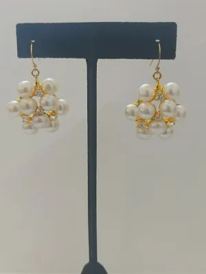 Cluster Band Gold Earrings