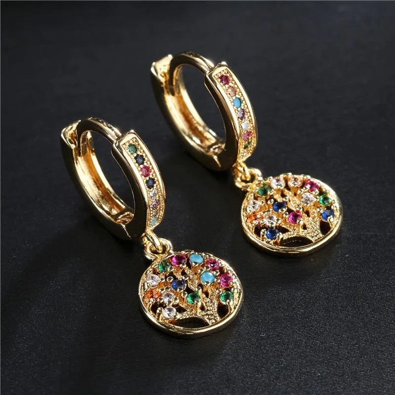 Colorful Shining Crystal Geometric Earrings