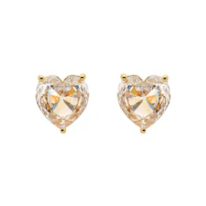 Crystal Heart Clip Earrings