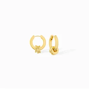 crystal rondelle charm hoop earring