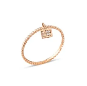 Cube Dangle Gold Ring