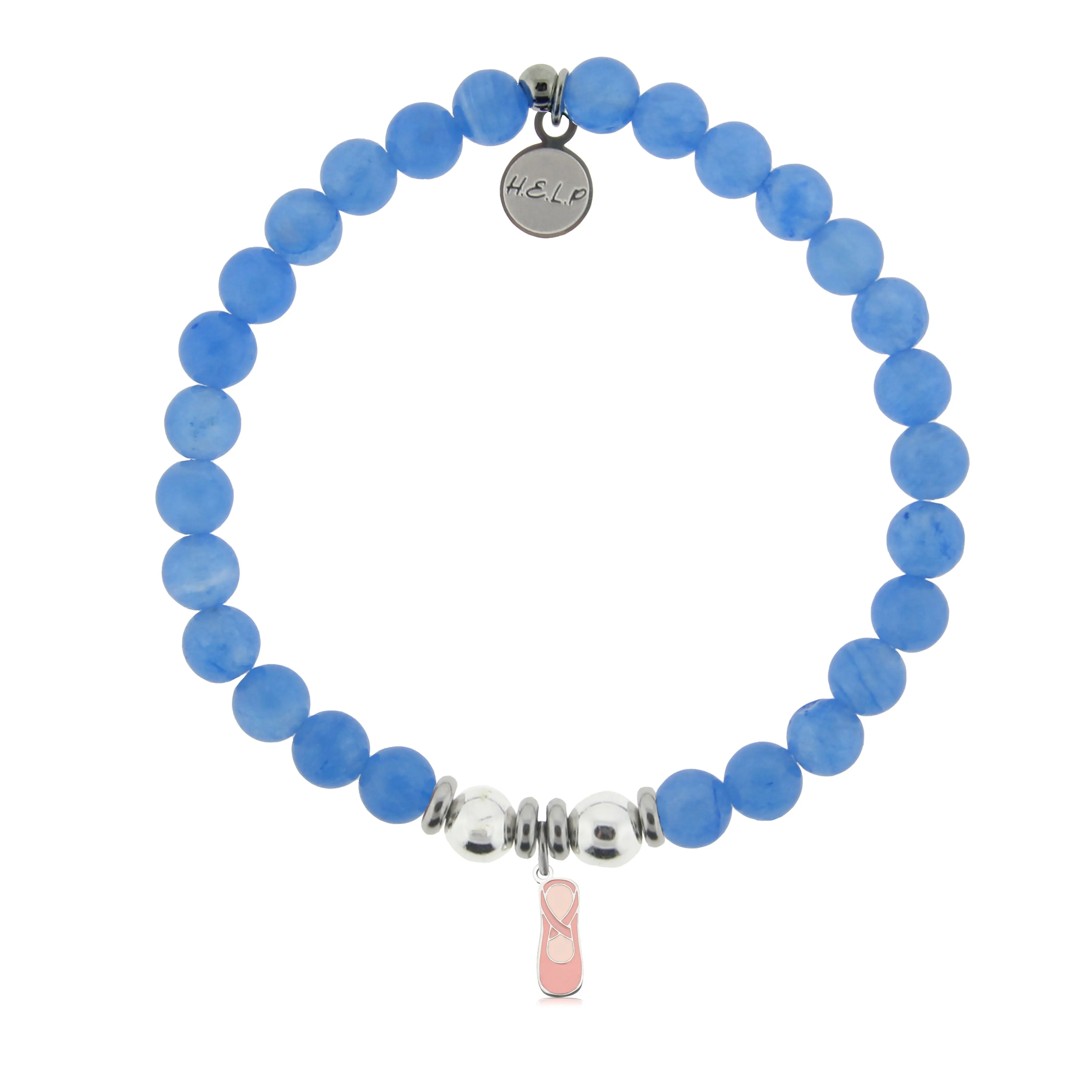 Dancer Charm with Azure Blue Jade Charity Bracelet