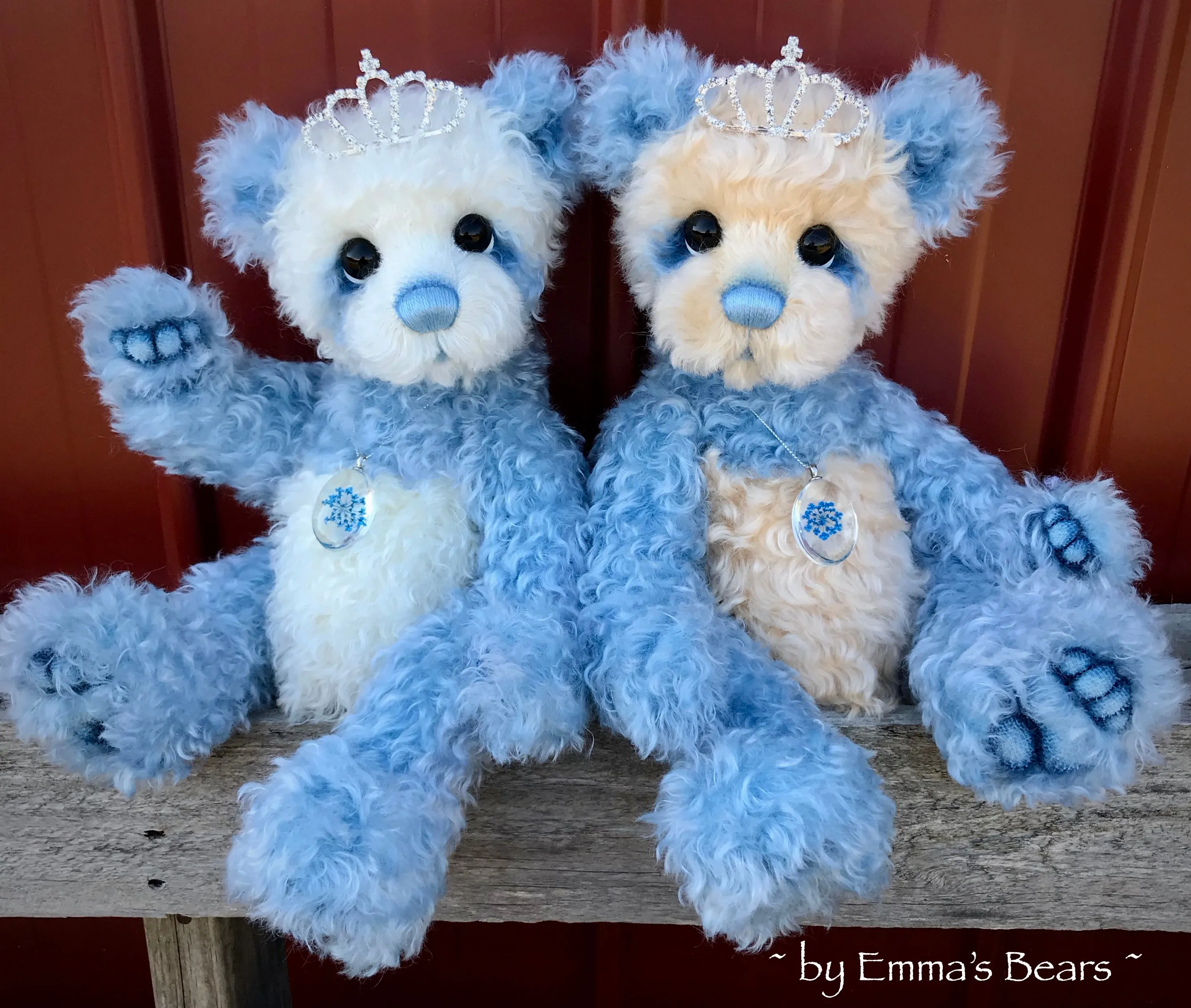 Delphinium - 15" curly kid mohair Artist Bear by Emma's Bears - OOAK