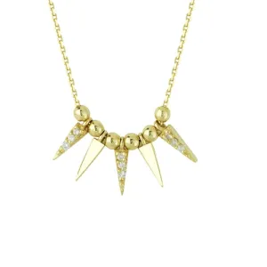 Diamond Bead Spike Necklace