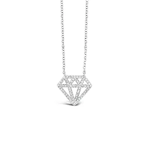 Diamond Cutout Pendant Necklace