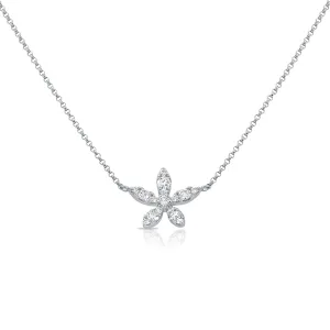 Diamond Delicate Flower Necklace