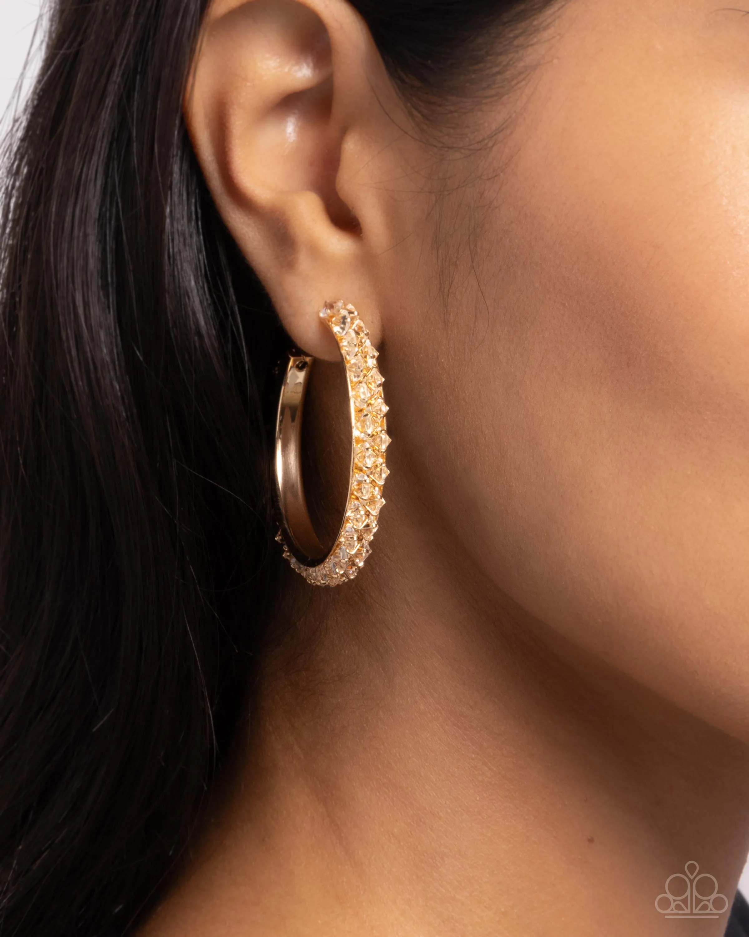 Earrings Glowing Garland - Gold HOOPS E2494