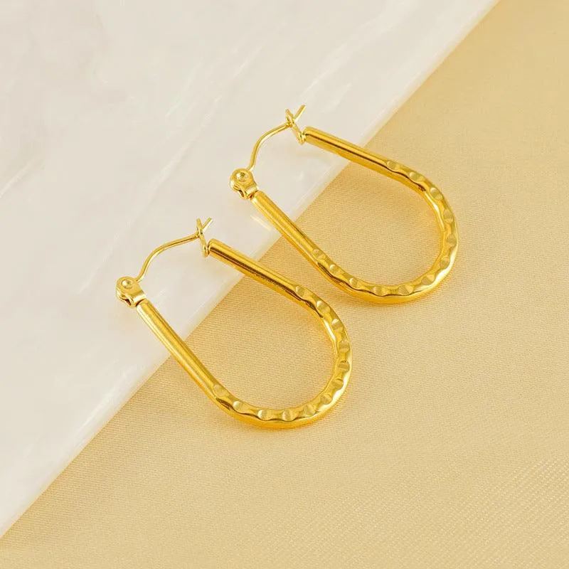 Elegant Geometric Gold Hoop Earrings – Minimalist Statement