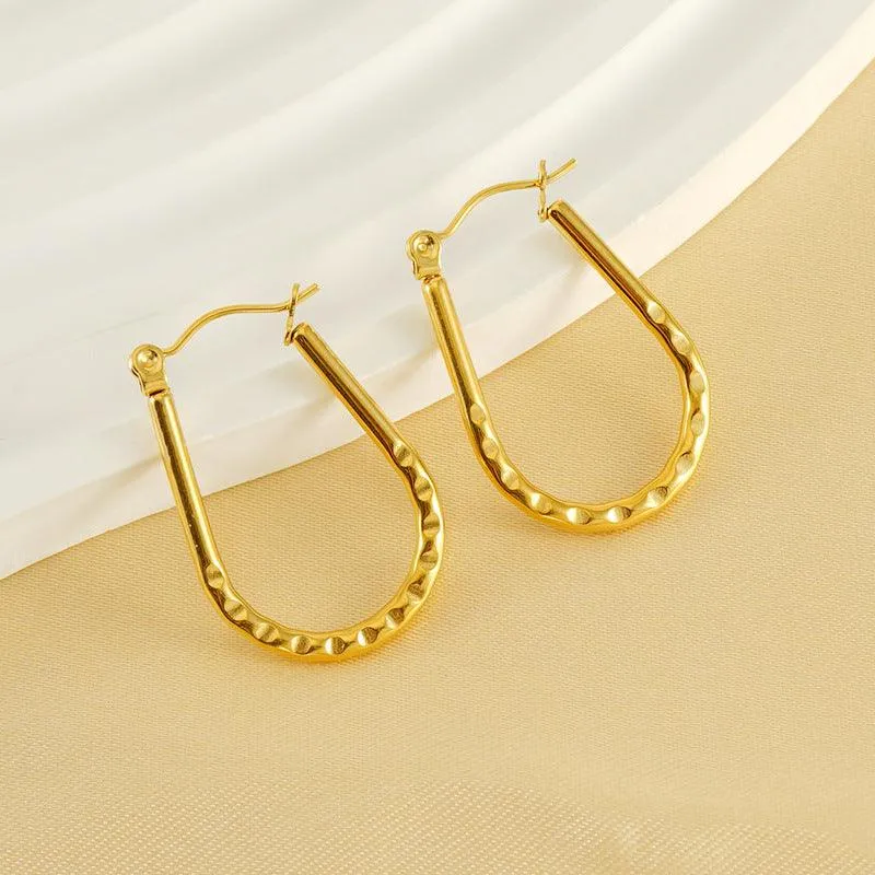 Elegant Geometric Gold Hoop Earrings – Minimalist Statement