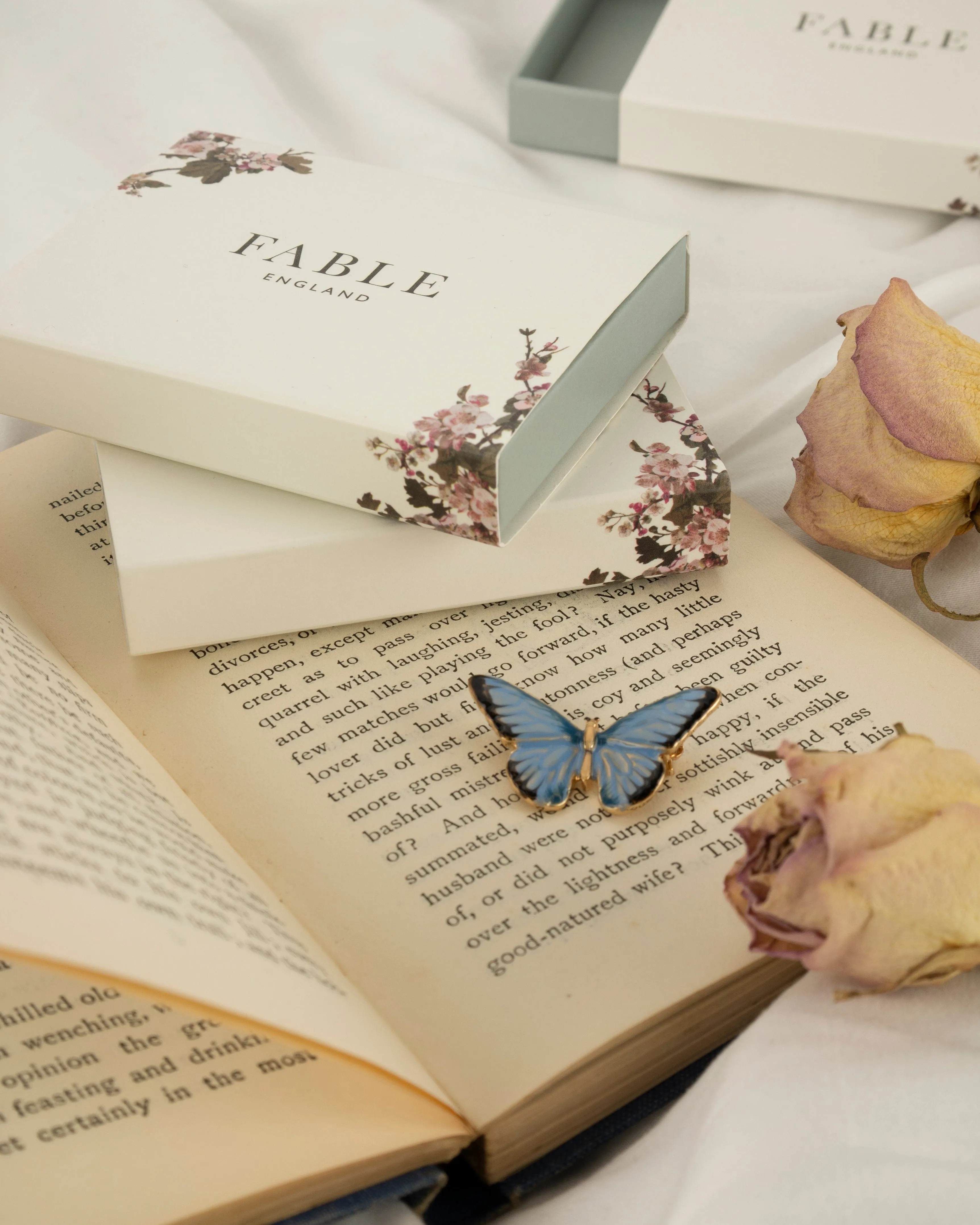 Enamel Blue Butterfly Brooch