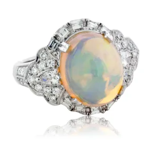 Ethiopian Opal and Diamond Ring