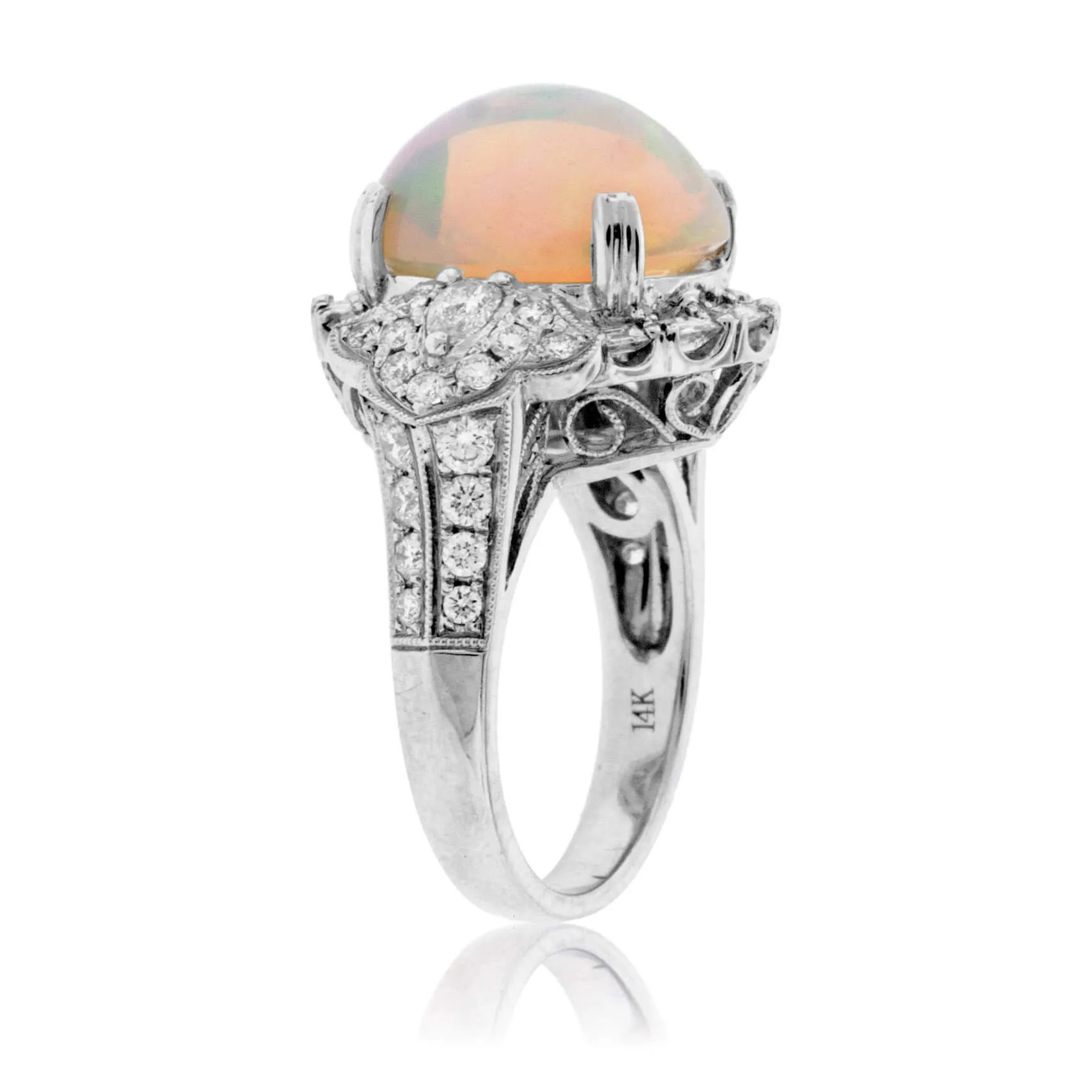 Ethiopian Opal and Diamond Ring