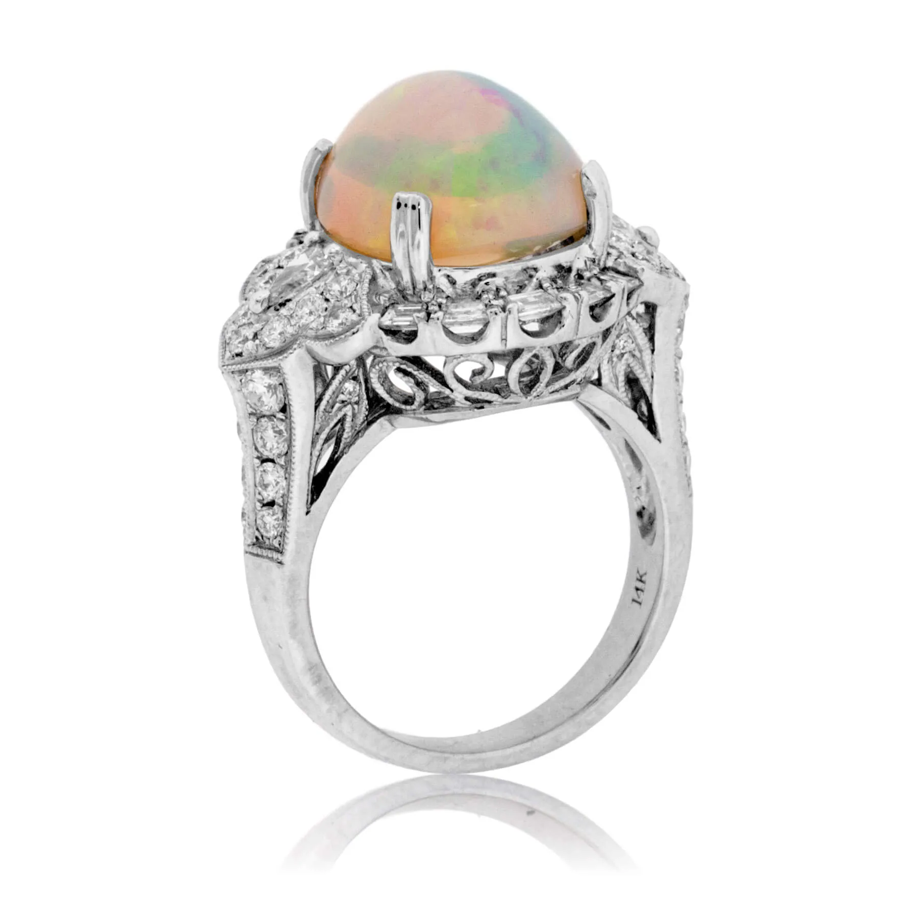 Ethiopian Opal and Diamond Ring