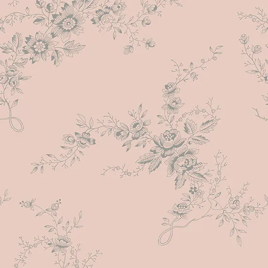 Fabric POWDER PINK BELLS OF IRELAND from Moonstone Collection by Edyta Sitar for Andover, A-9452-E