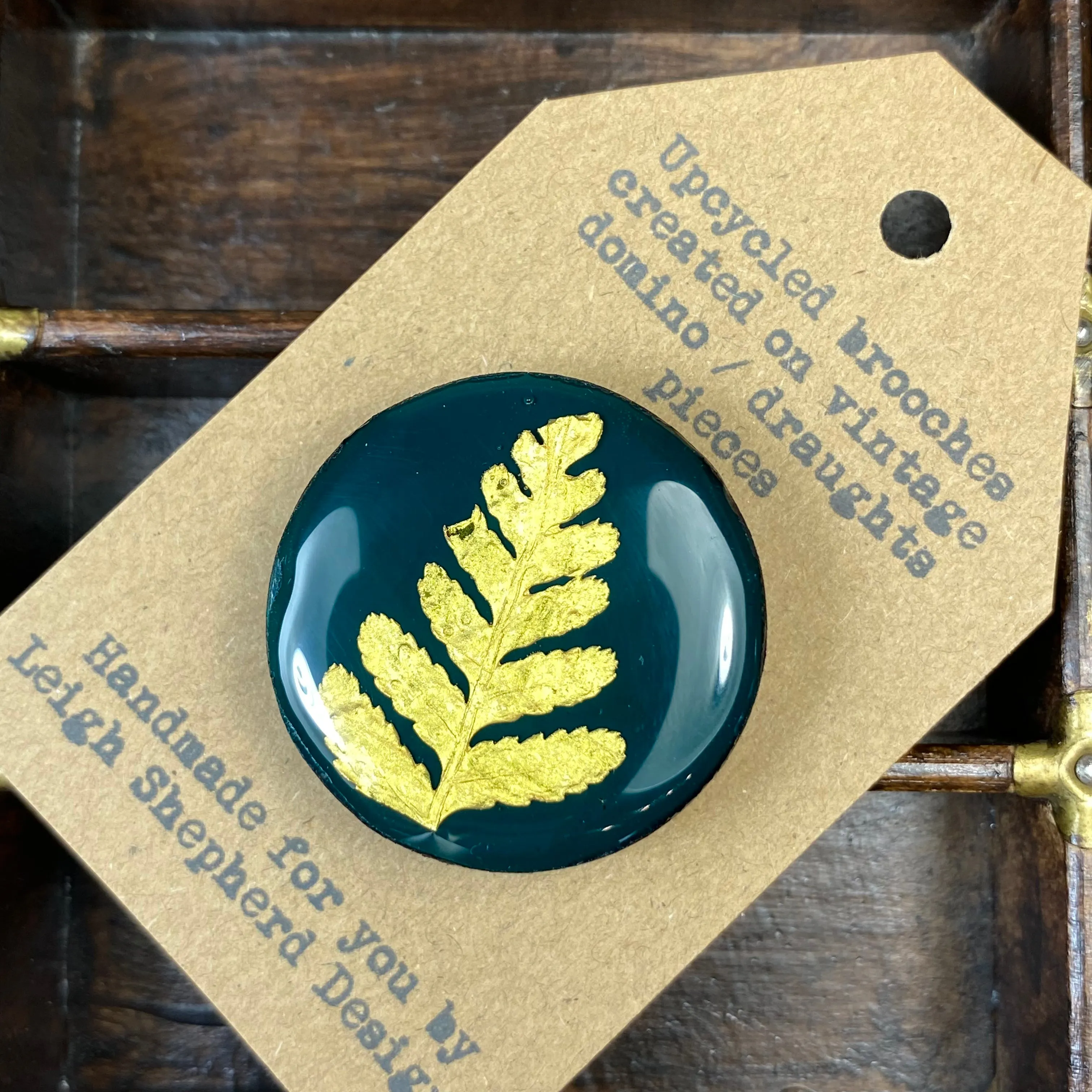 Fern Draughts Piece Brooch