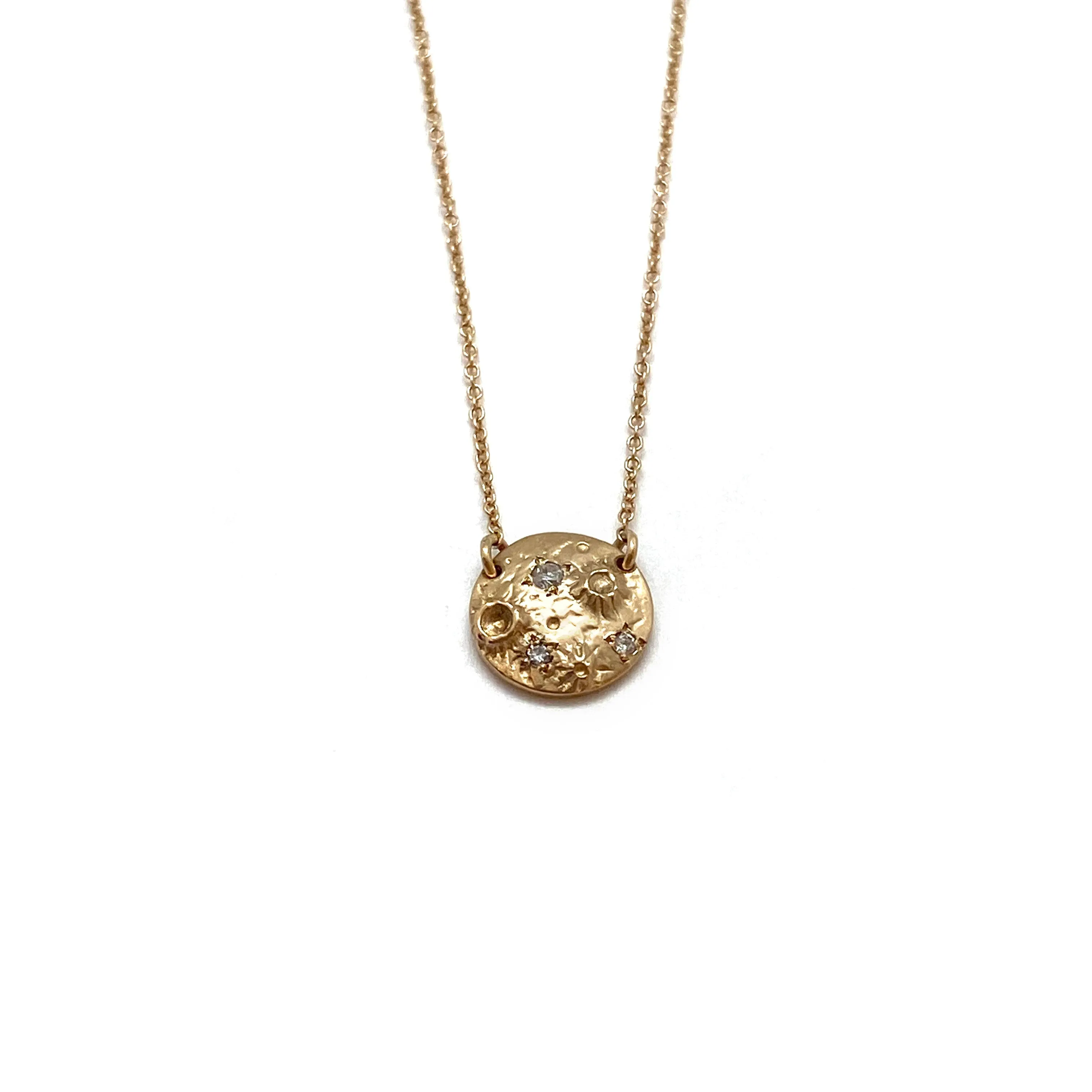 Full Moon Gold & Diamond Pendant