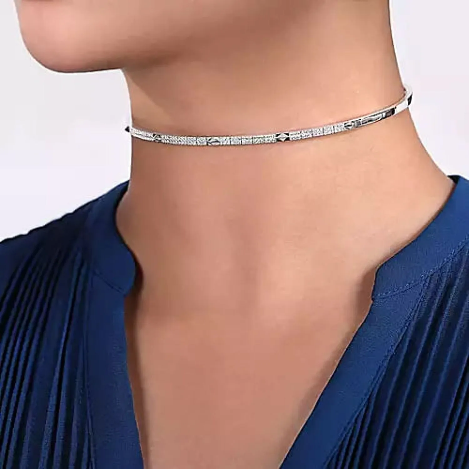 Gabriel & Co. Pyramid and Diamond Choker Necklace