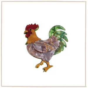 Handmade Acrylic Art Brooch - The Distracted Chicken