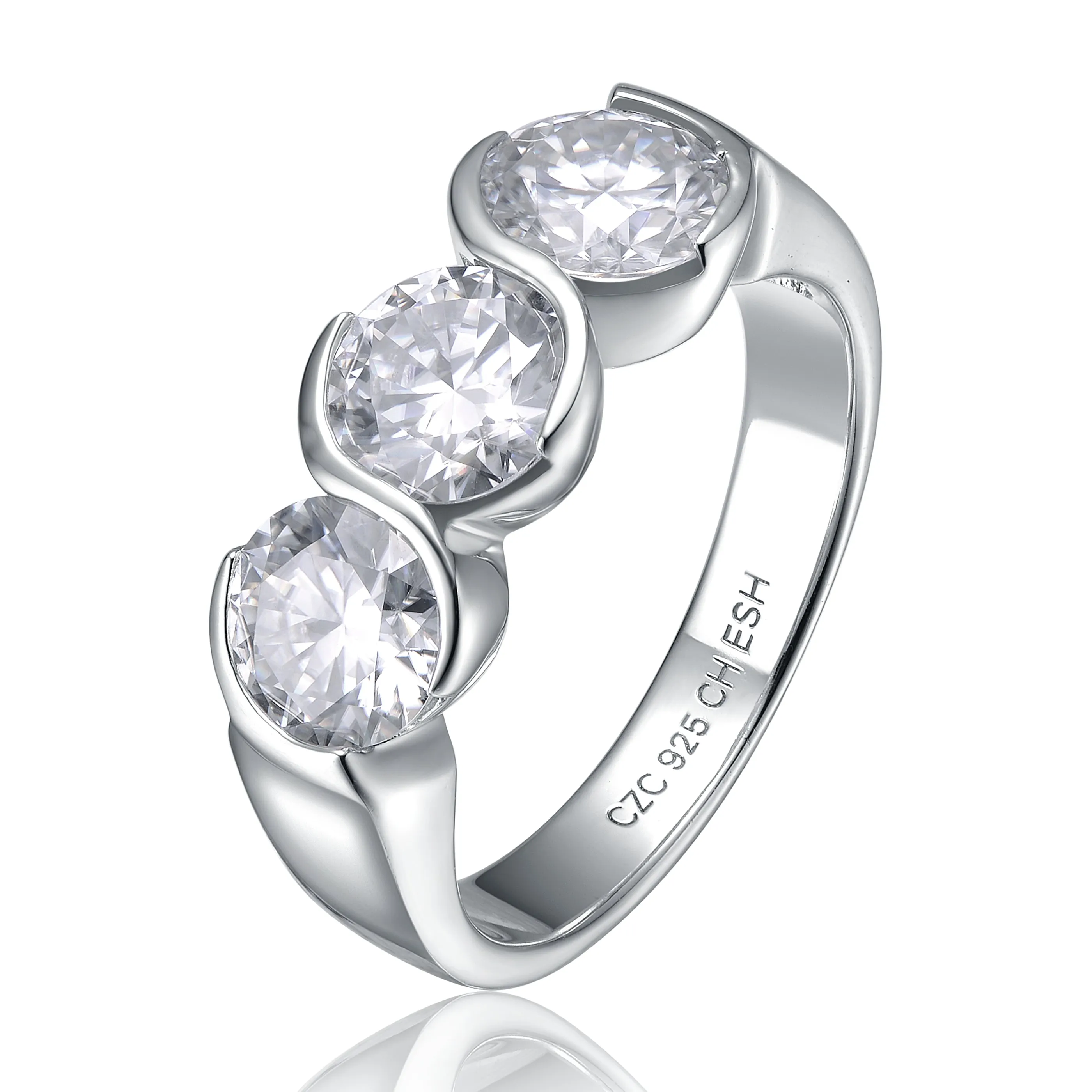 Heléne Lab Created Moissanite Engagement Anniversary Promise Ring