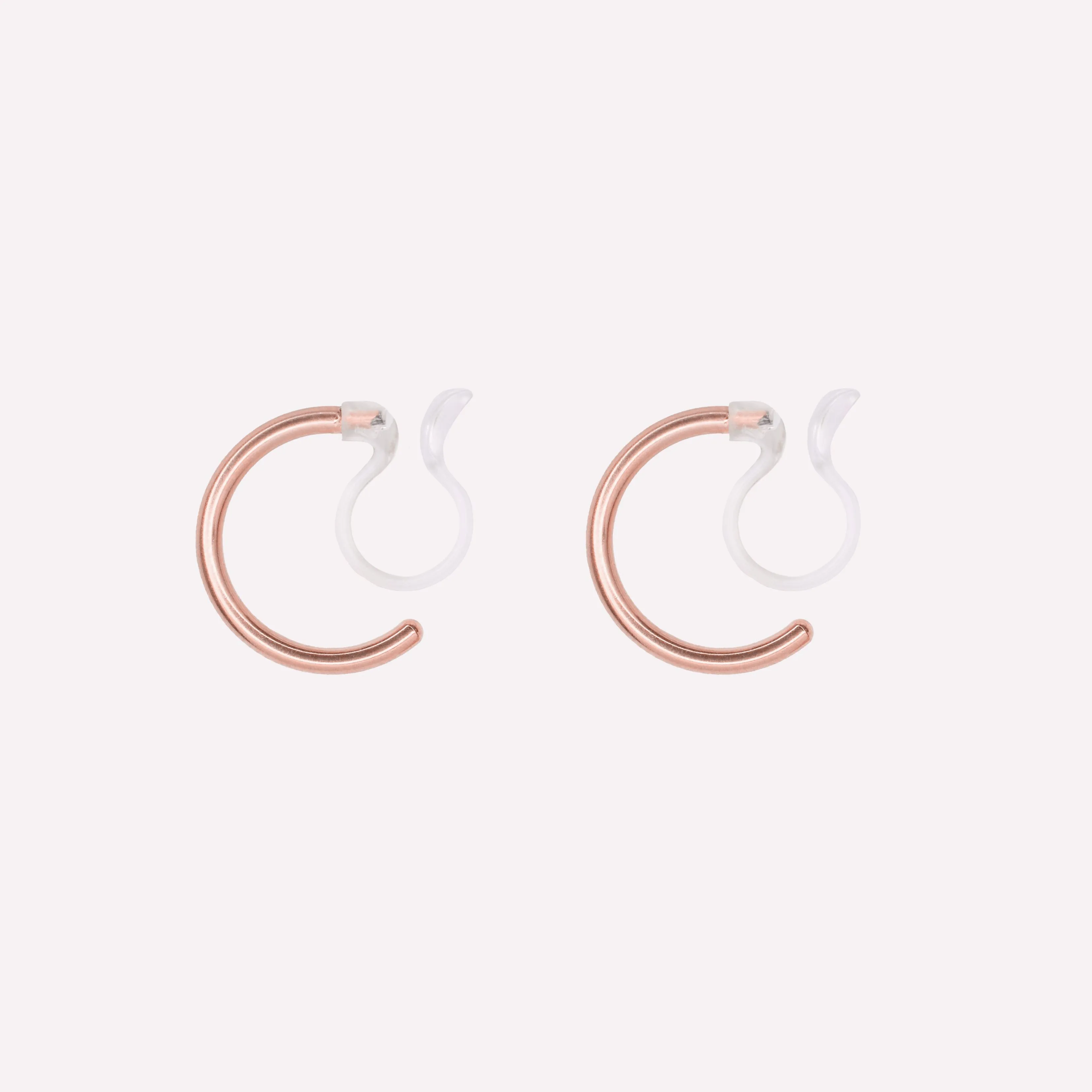 HUGGIE HOOP CLIP-ON EARRINGS IN ROSE GOLD