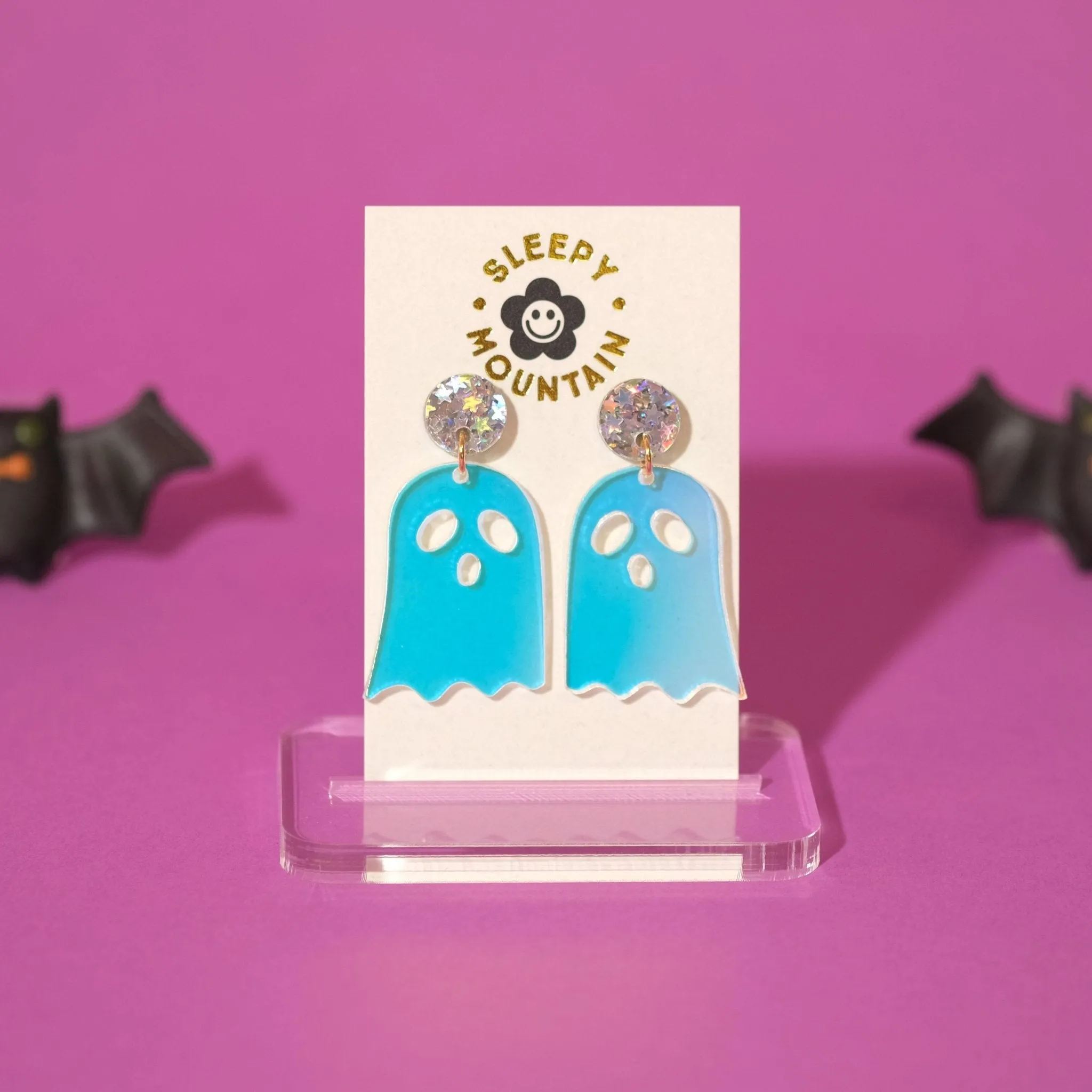 Iridescent Ghost Dangle Earrings