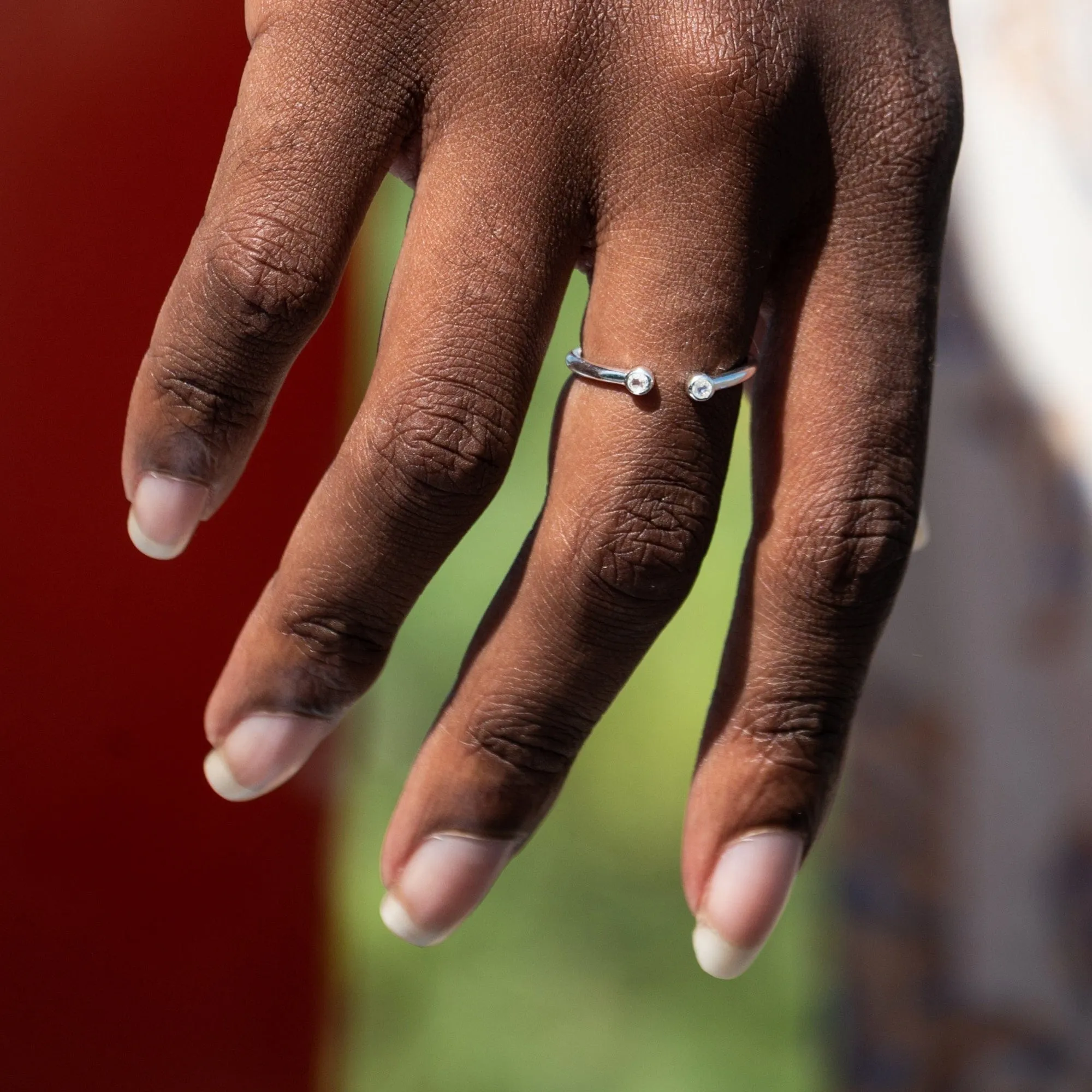 June Birthstone Open Style Ring, Moonstone