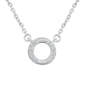 Karma Circle 1/20 Cttw Natural Diamond Pendant Necklace set in 925 Sterling Silver