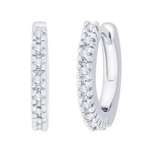 KATARINA 1/10 cttw Prong Set Diamond Huggie Earrings