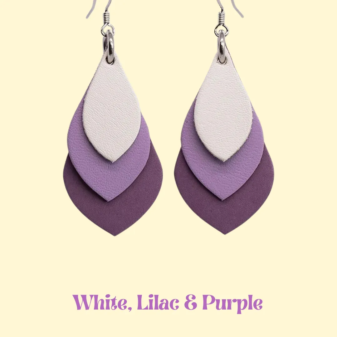 KI & Co - Leather Tear Drop Earrings Various