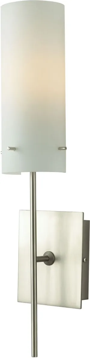 Laguna 1 Light Sconce In Satin Nickel With White Opal Glass