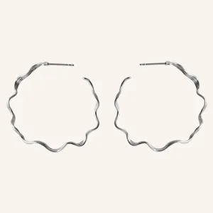 Large Hellir Hoops in Silver and Gold-plated Silver by Pernille Corydon