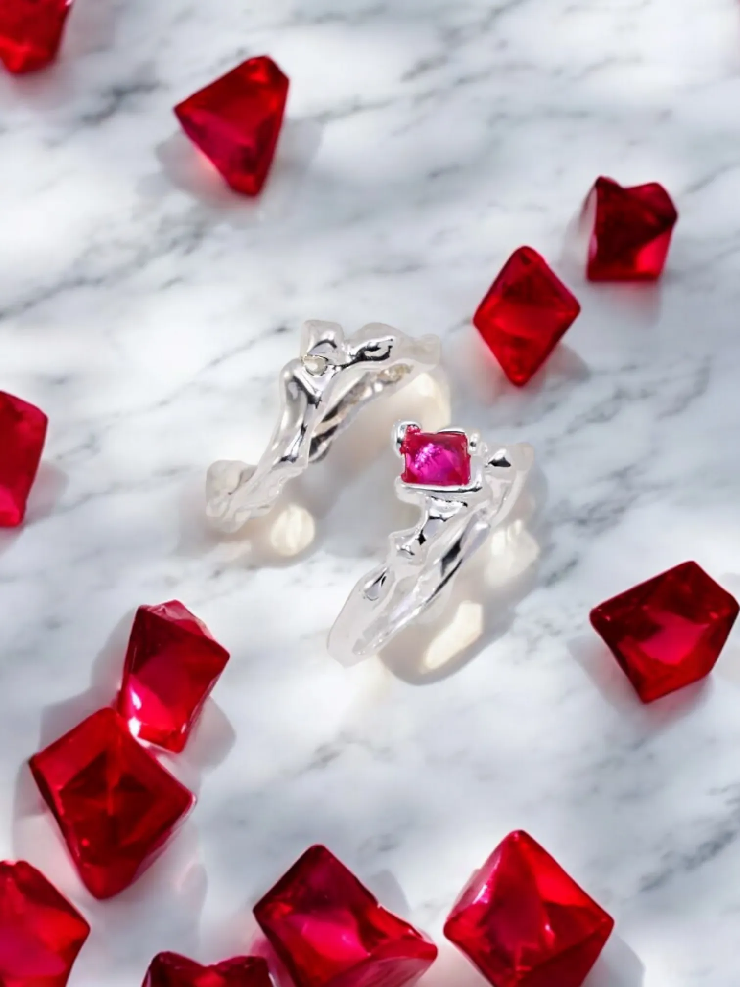 Linda - Pink Rhombus Shaped Zircon Ring