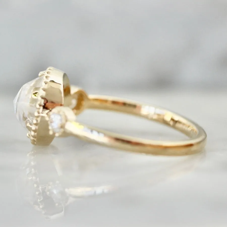 Love Potion Round Rose Cut Moonstone Ring