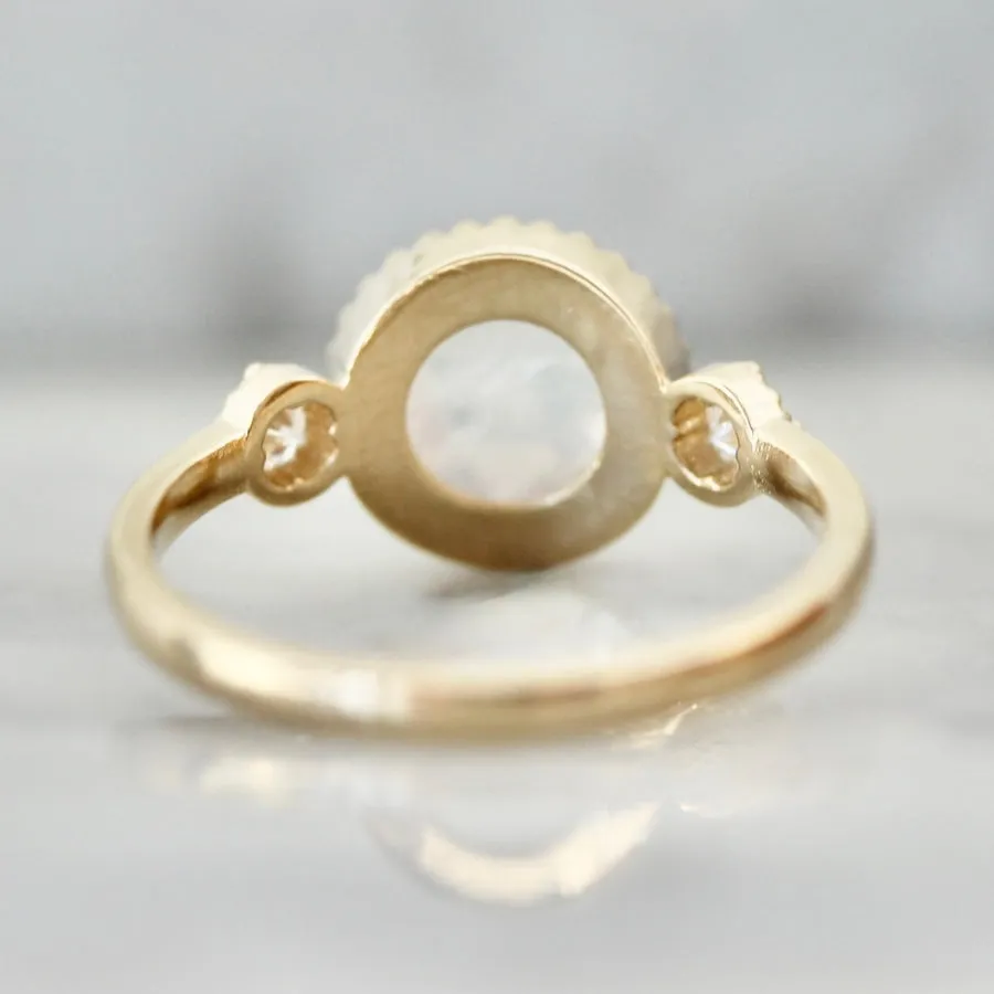 Love Potion Round Rose Cut Moonstone Ring