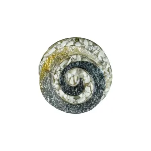 Magnetic Brooch -  Metallic Spiral Mosaic