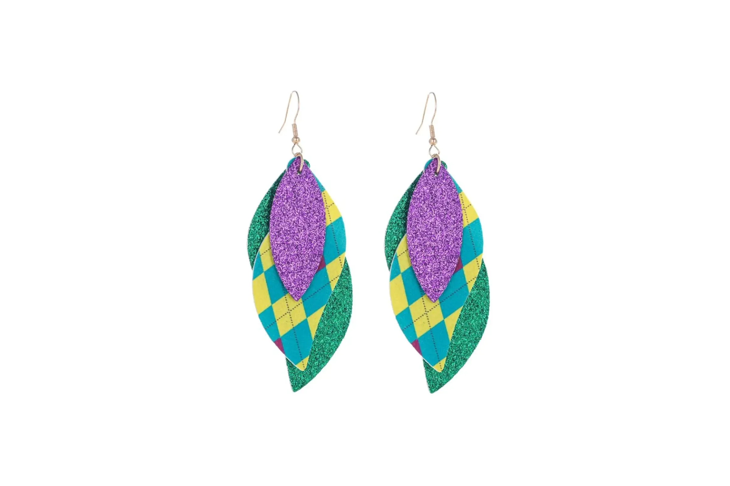 Mardi Gras Plaid Earrings