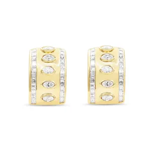 Marquise & Square Baguette Diamond Clip On Earrings