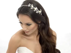 Megan Porcelain Rose and Crystal Hair Band