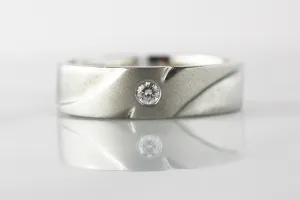 Men's White Gold and Diamond Band