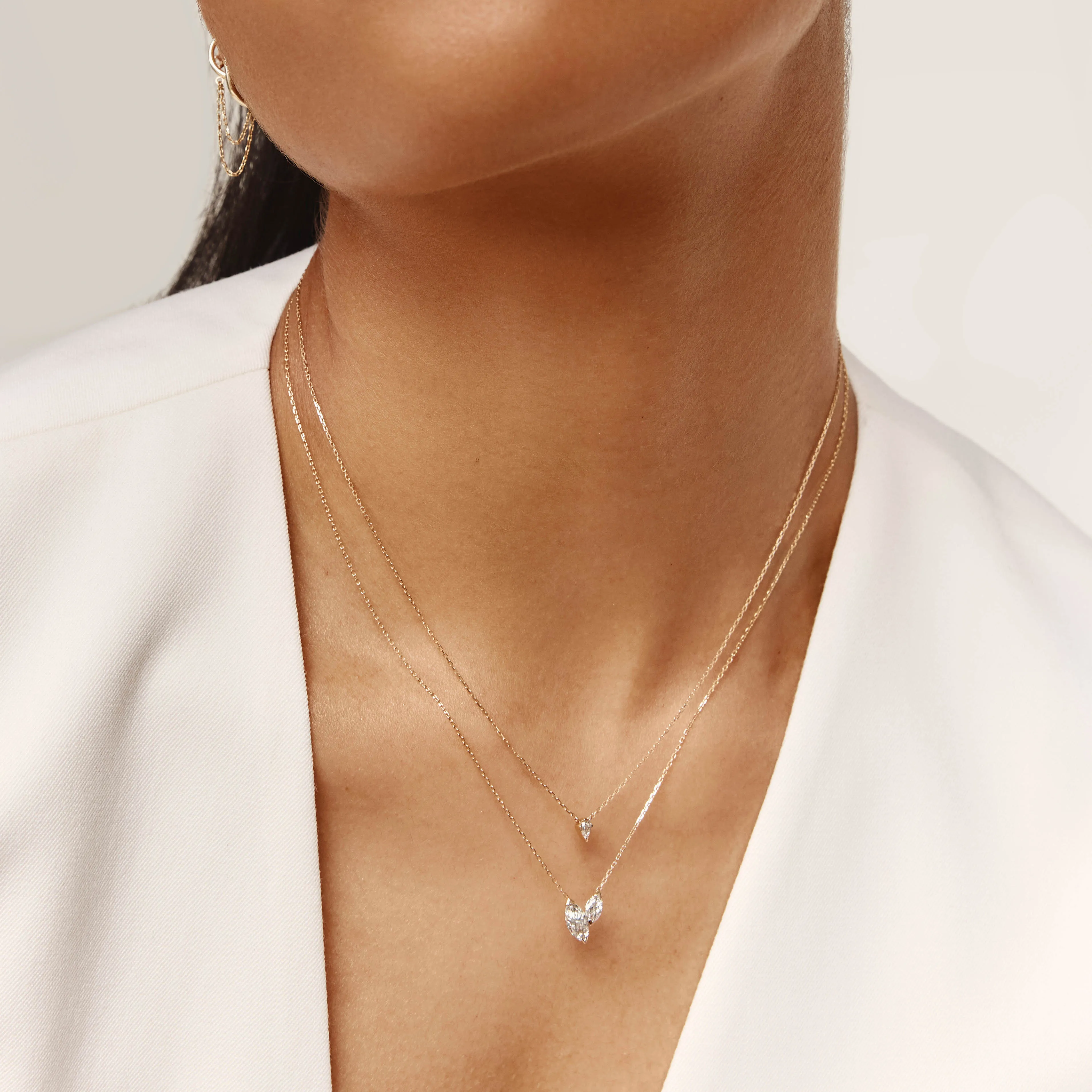 Micro Laboratory-Grown Diamond Kite Necklace in 10k Gold