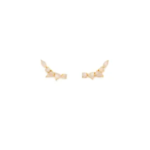 Mini Wing Ear Climbers | Moonstone