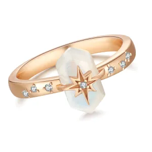 Moonstone Gold Star Ring - Magic Stone